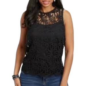 Maurices Black All Over Lace Sleeveless Blouse Size 0X
